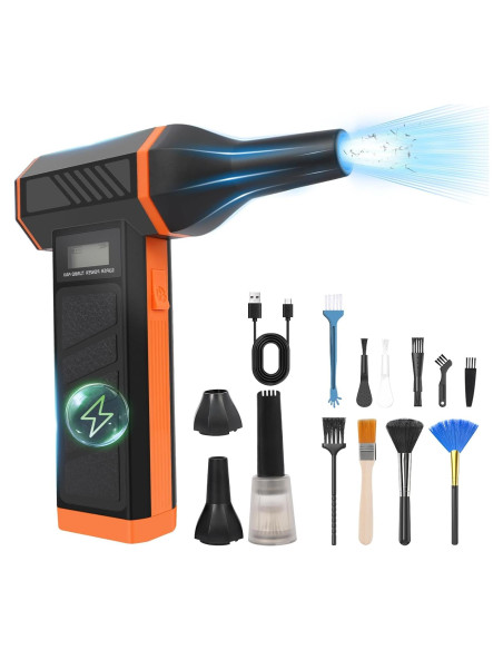 Soplador de Aire Inalámbrico Agoteer 180000 RPM 5000mAh LED Soplador de Aire Inalámbrico Agoteer 180000 RPM 5000mAh LED