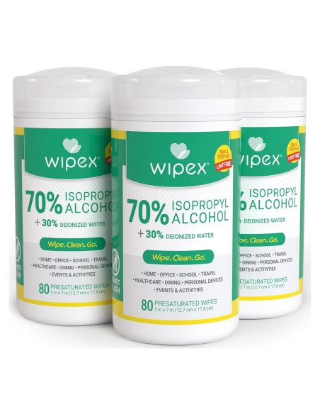 Toallitas de Alcohol Isopropílico 70% Wipex - 240 Toallitas Toallitas de Alcohol Isopropílico 70% Wipex - 240 Toallitas