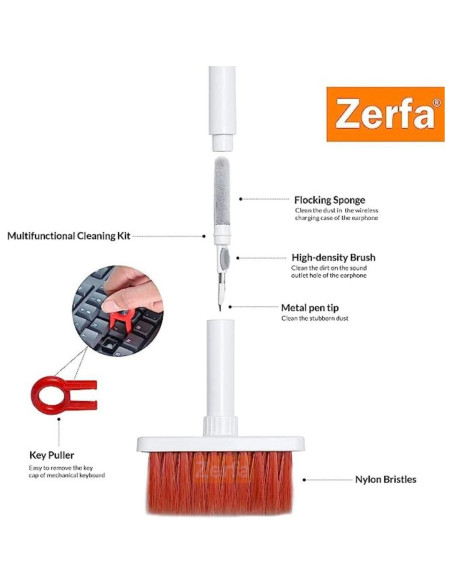 Kit de limpieza 5 en 1 Zerfa para teclado y auriculares Kit de limpieza 5 en 1 Zerfa para teclado y auriculares