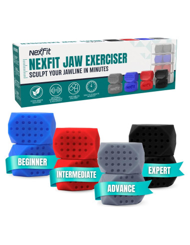 Ejercitador de Mandíbula NexFit - 4 Niveles de Resistencia