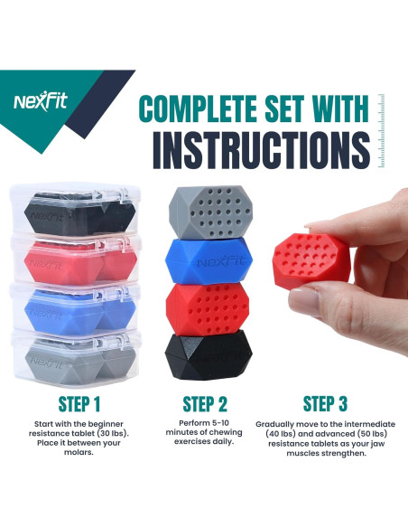 Ejercitador de Mandíbula NexFit - 4 Niveles de Resistencia Ejercitador de Mandíbula NexFit - 4 Niveles de Resistencia