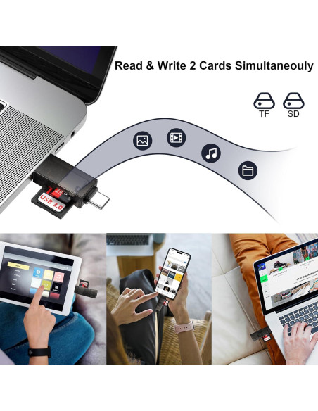Lector de Tarjetas SD USB C ANDHOT para iPhone 16 y Samsung