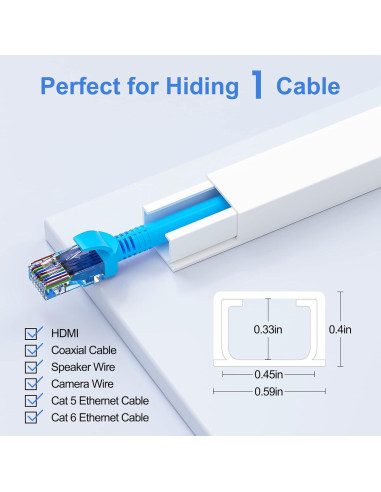 Ocultador de Cables Yecaye CMC03 Blanco 3.18x1.5x1 cm
