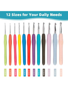 Juego de Ganchillos Ergonómicos Xgunion 12 PCS 2mm-8mm 2