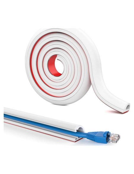 Cubierta de Cables Autoadhesiva Blanca 198 cm para 2 Cables Cubierta de Cables Autoadhesiva Blanca 198 cm para 2 Cables