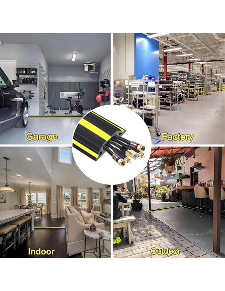 Cubierta de Cable Protector Eapele 1.98m PVC Amarillo y Negro Cubierta de Cable Protector Eapele 1.98m PVC Amarillo y Negro