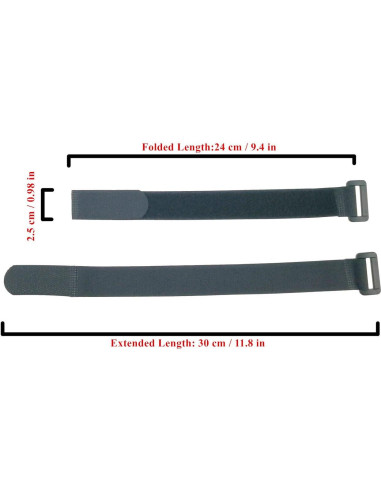 Correas de Gancho y Bucle LJY 16 Piezas 30 cm Negro