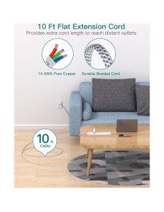 Tira de Alimentación 3 m Addtam con 6 Salidas y 4 USB 2