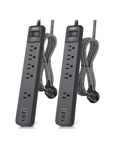 Regleta de Sobretensión Addtam 5 Salidas 3 USB 1.8m 1875W