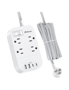 Regleta de Extensión MIFASOPOWER 15 pies con USB C y 4 Salidas