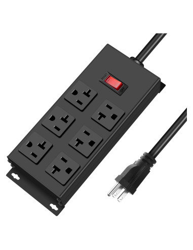 Regleta de 20A JUNNUJ Metal 1.83m 6 Salidas 12 AWG