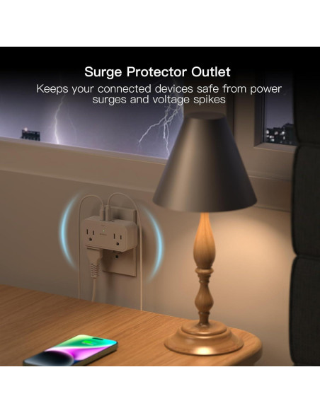 Extensor de Enchufe Múltiple Addtam 4 Salidas 3 USB C Protector Extensor de Enchufe Múltiple Addtam 4 Salidas 3 USB C Protector