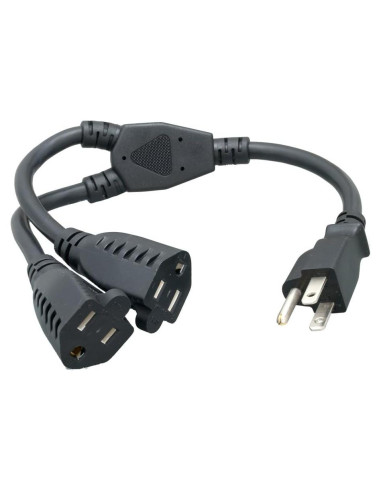 Cable de Alimentación Extensión NEMA 5-15P a 2 NEMA 5-15R 16 AWG