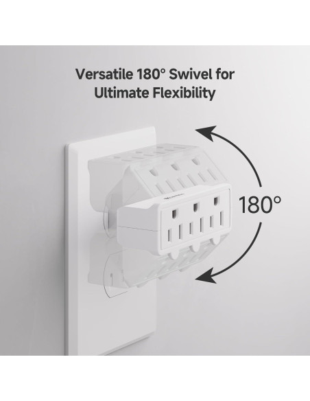 Adaptador de Pared Giratorio 3 Salidas Cable Matters Blanco Adaptador de Pared Giratorio 3 Salidas Cable Matters Blanco