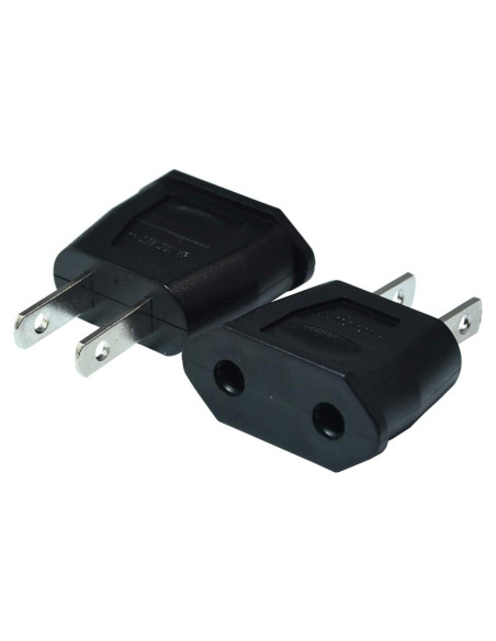 Adaptador de Enchufe Europa a EE. UU. FILSHU 2PCS Negro Adaptador de Enchufe Europa a EE. UU. FILSHU 2PCS Negro