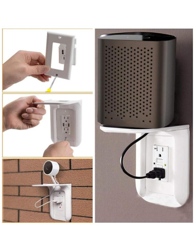 Soporte de Estante de Pared Gavigain con Almacenamiento de Cables