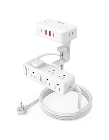 Toma de Corriente de Abrazadera ZHONGSHAN 13 Salidas 4 USB Blanco