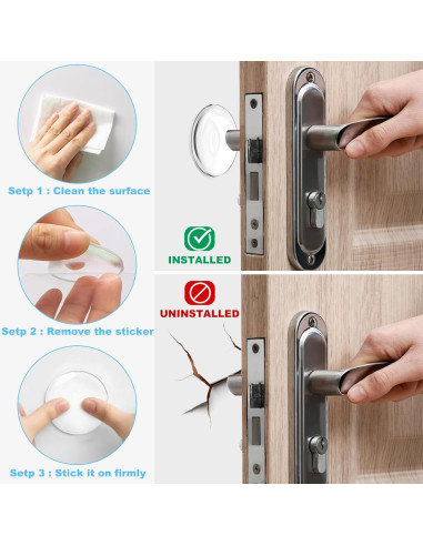 Topes de puerta autoadhesivos JZWBLILY 6 Pack 5cm Transparente