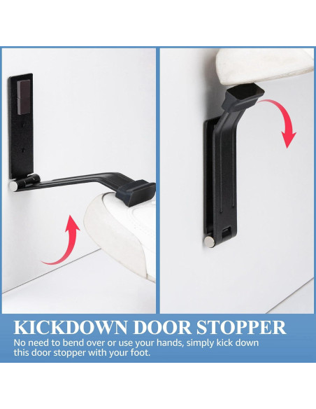 Tope de puerta Kickdown HONZUEN negro de metal con goma Tope de puerta Kickdown HONZUEN negro de metal con goma