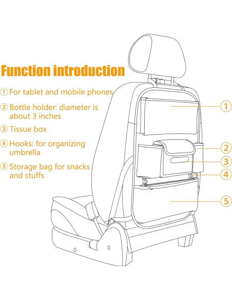Organizador de Asientos de Coche Viaviat Beige Impermeable Organizador de Asientos de Coche Viaviat Beige Impermeable