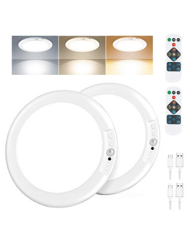 Luz de Techo Recargable QQLXST 2 Paquetes con Control Remoto