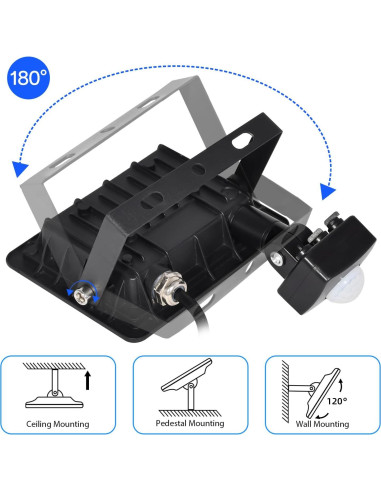 Luz de Inundación LED 20W con Sensor de Movimiento IP66