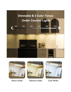 Iluminación Bajo Gabinete Rihvy 20cm Recargable con Sensor 3 Colores 2