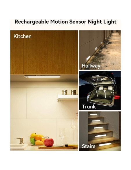 Iluminación Bajo Gabinete Rihvy 20cm Recargable con Sensor 3 Colores Iluminación Bajo Gabinete Rihvy 20cm Recargable con Sensor 3 Colores