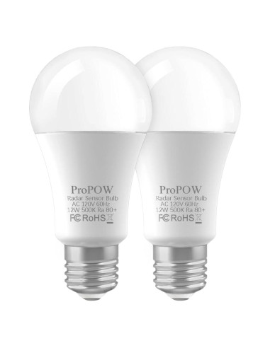 Bombillas LED ProPOW con Sensor de Movimiento Radar 12W 2-Pack
