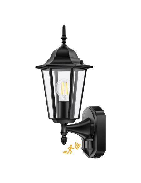 Lamomo Luz de Sensor de Movimiento Exterior 1 Paquete Negro Lamomo Luz de Sensor de Movimiento Exterior 1 Paquete Negro