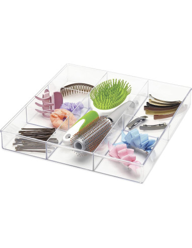 Organizador de Cajones Transparente Whitmor 6 Secciones 30.2x30.2 cm