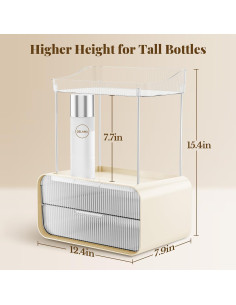 Organizador de Baño Delamu Blanco Crema con 2 Cajones y 4 Estantes 2