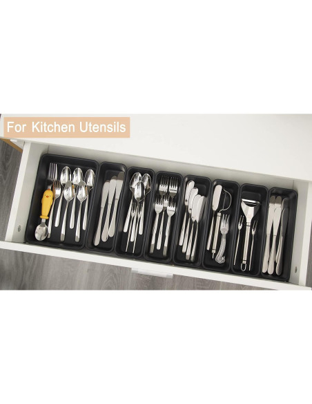 Organizador de Cajones 15 Pcs Kutesna Negro Apilable Organizador de Cajones 15 Pcs Kutesna Negro Apilable