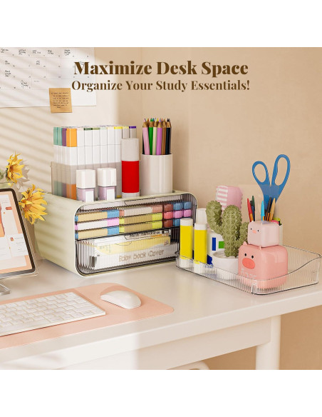 Organizador de Baño Delamu Blanco Crema con 2 Cajones y 4 Estantes Organizador de Baño Delamu Blanco Crema con 2 Cajones y 4 Estantes
