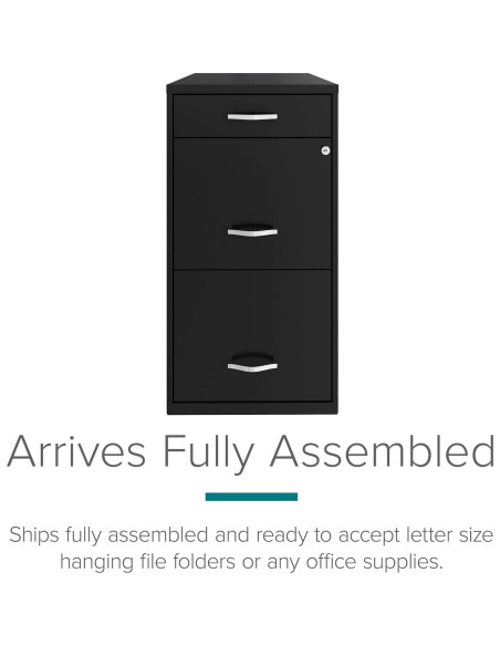 Organizador de Archivos de Metal Hirsh 3 Cajones 45.72cm Negro Organizador de Archivos de Metal Hirsh 3 Cajones 45.72cm Negro