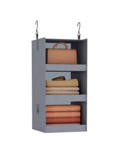 Organizador Colgante FLYBOX de 3 Estantes para Closet Gris