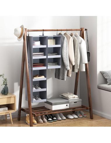 Organizador Colgante FLYBOX de 3 Estantes para Closet Gris