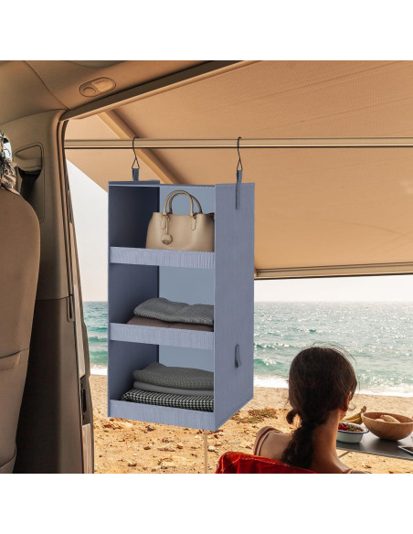 Organizador Colgante FLYBOX de 3 Estantes para Closet Gris Organizador Colgante FLYBOX de 3 Estantes para Closet Gris