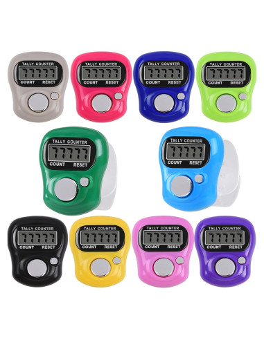 Contador Digital de Dedo WEIMELTOY 5 Dígitos LCD para Tejer y Golf