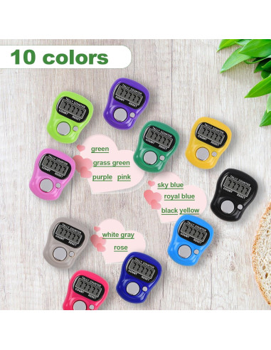 Contador Digital de Dedo WEIMELTOY 5 Dígitos LCD para Tejer y Golf