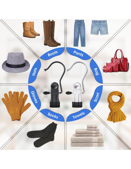 60 Clips para Colgar Botas Besslly - Organizador de Closet Plata 60 Clips para Colgar Botas Besslly - Organizador de Closet Plata