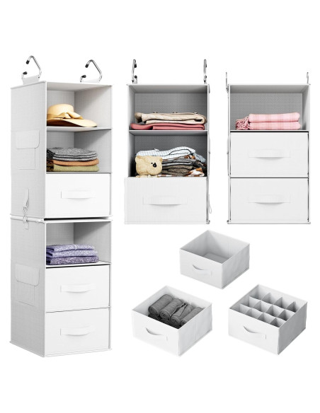 Organizador de Closet Colgante Pipishell 6 Estantes Blanco Organizador de Closet Colgante Pipishell 6 Estantes Blanco
