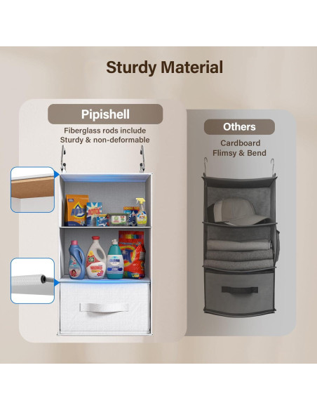 Organizador de Closet Colgante Pipishell 6 Estantes Blanco Organizador de Closet Colgante Pipishell 6 Estantes Blanco