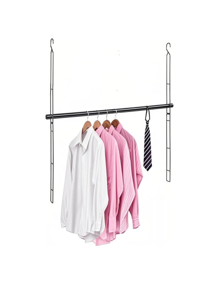 Barra de Armario Colgante Ajustable ABtool 81 cm Negra Barra de Armario Colgante Ajustable ABtool 81 cm Negra