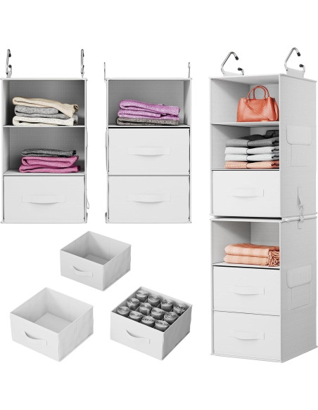 Organizador de Closet Colgante Pipishell 6 Estantes Blanco Organizador de Closet Colgante Pipishell 6 Estantes Blanco