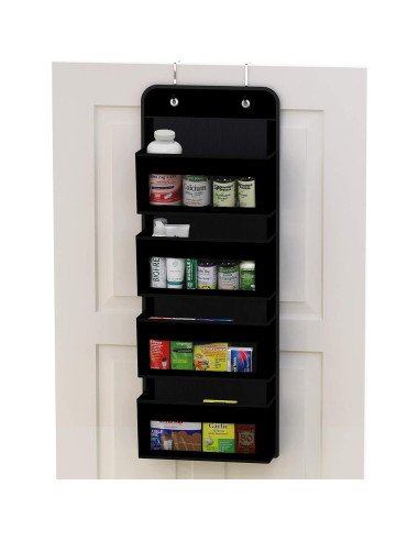 Organizador Colgante Simple Houseware 4 Bolsillos Transparente Negro