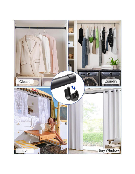 Barra de Closet Ajustable Supforce 17-84 Pulgadas Metal 30 kg Barra de Closet Ajustable Supforce 17-84 Pulgadas Metal 30 kg