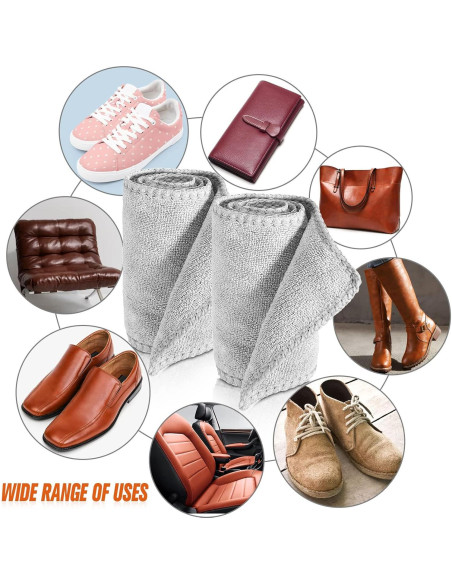 Kit de 10 Paños de Microfibra para Brillar Zapatos - Gris