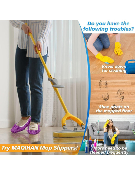Zapatillas Mop de Limpieza MAQIHAN - Talla 8 - 5 Pares Zapatillas Mop de Limpieza MAQIHAN - Talla 8 - 5 Pares