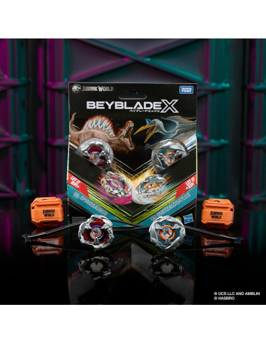 Beyblade X Jurassic World Spinosaurus vs Quetzalcoatlus Set